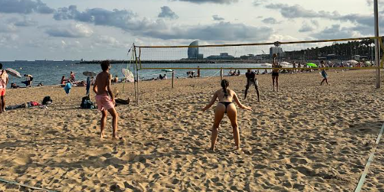 slide beach volley fun